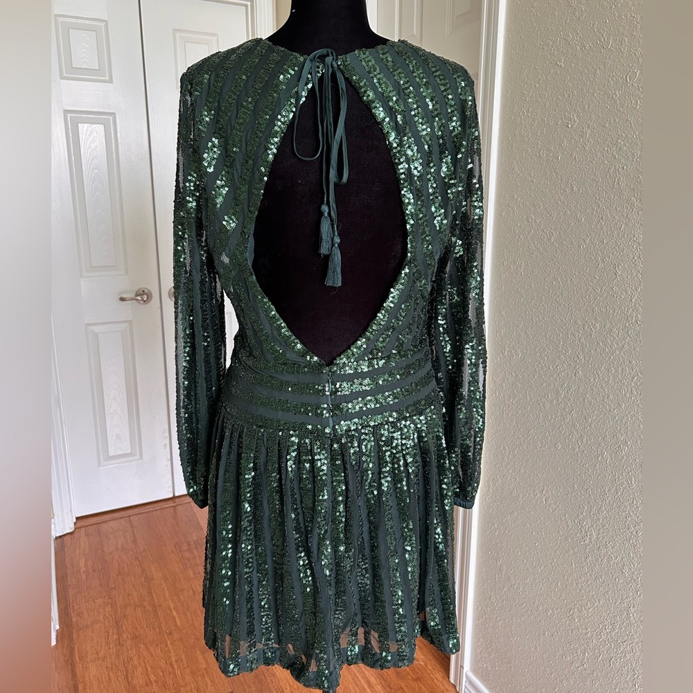 Anthropologie Sequined Open-Back Mini Dress - Picture 7 of 12